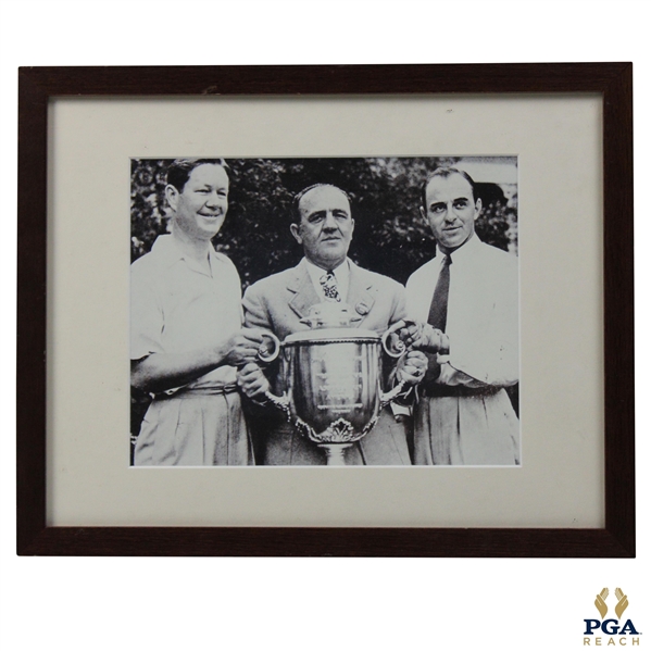 1940 Byron Nelson And Sam Snead With Wannamaker Trophy Photo - Framed 