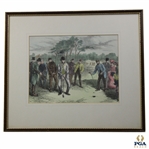 Vintage Color Putting Print - Framed 