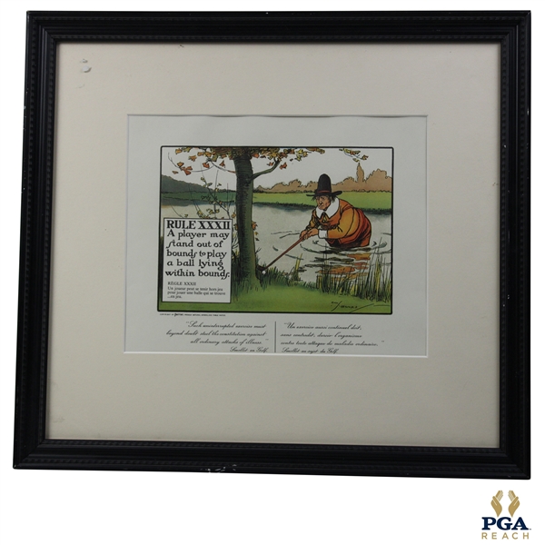 Rule XXXII A Player May Stand Out Of Bounds Print - Framed