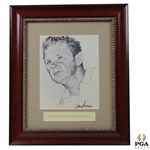 Walter Burkemo - Framed Pencil Sketch 