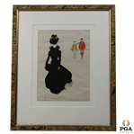 Penrhyn Stanlaws Lady Golfer Illustration - Framed 