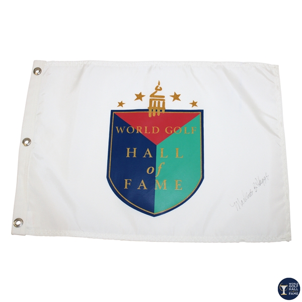 LPGA Founder Marlene Bauer Hagge Signed World Golf Hall of Fame Flag JSA ALOA