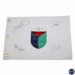 Love III, Woosnam, Mallon & Ochoa Signed World Golf Hall of Fame Flag JSA ALOA