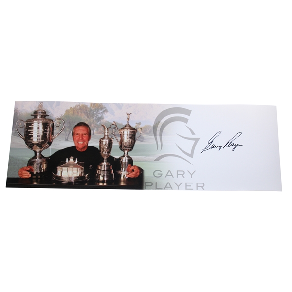 Gary Player Signed Grand Slam Trophy Panoramic Collage JSA ALOA