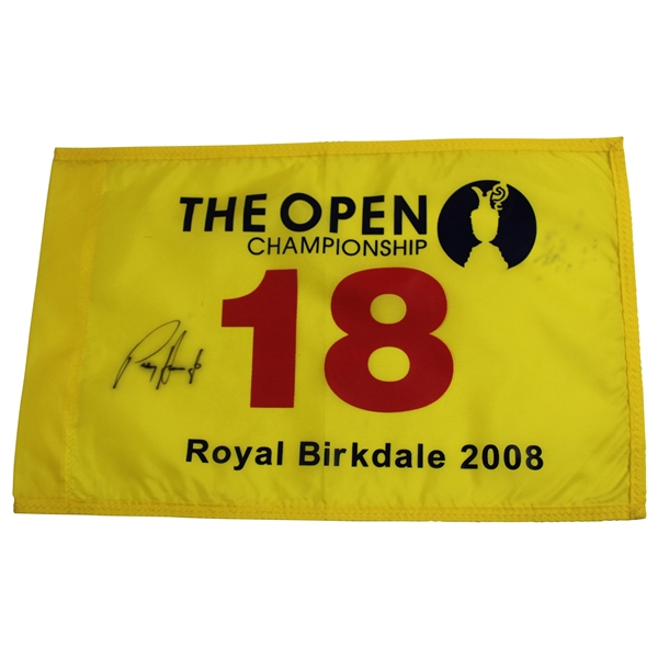 Padraig Harrington Signed 2008 The Open at Royal Birkdale Flag JSA ALOA