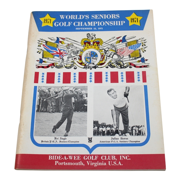 1971 Worlds Senior Golf Championship at Bide-A-Wee GC Program - Kel Nagle Win