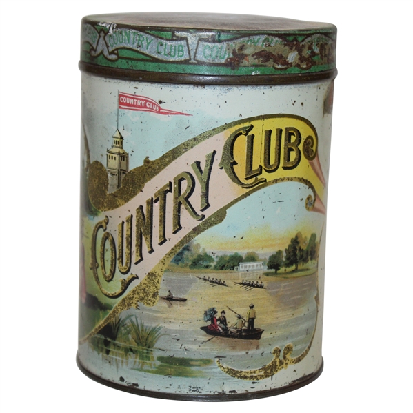 Vintage Country Club Golf Themed Cigar Tin - Factory No. 752 1st Dist. Pa.