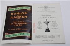 1957 The Ryder Cup at Lindrick Golf Club Official Program