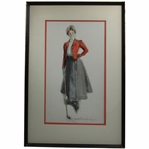 c.1902 The Golf Girl Chandler Christy Red Coat Lady Golfer - Charles Scribner & Sons - Framed