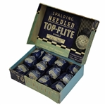 Vintage Spalding Top-Flite Needled Dimple Dozen Individually Wrapped Golf Balls in Original Box