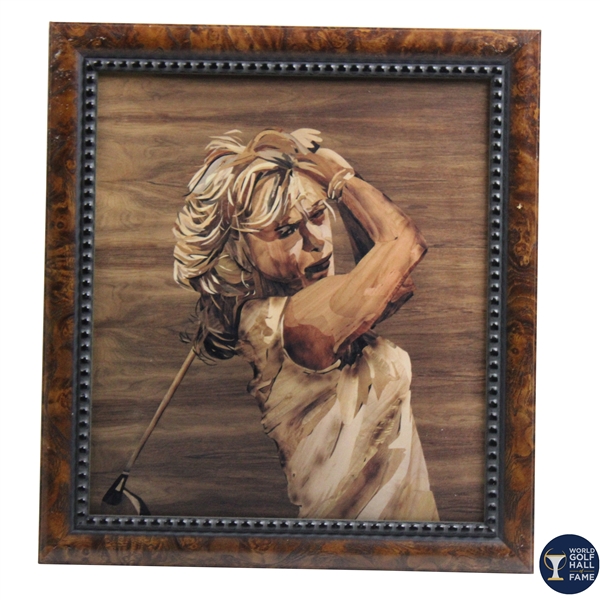 Marquetry Portrait of Marle Bauer Hagge Framed Print by Tony Jacklin - WGHoF Collection