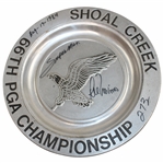 Lee Trevino Signed 1984 PGA at Shoal Creek Pewter Plate w/Super Mex, 273, Aug-19-1984 JSA ALOA