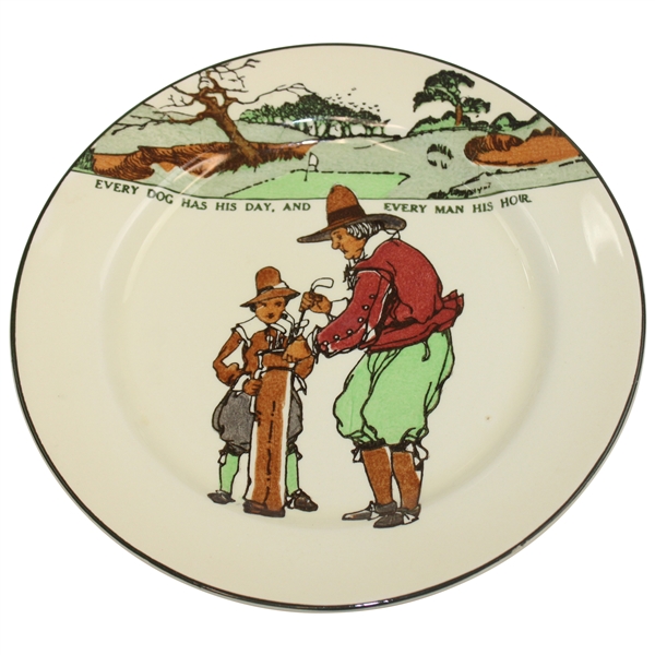 Royal Doulton Golf Themed Plate Every dog has his day, and every man his hour