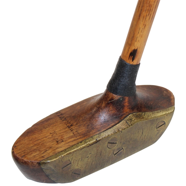 Slazenger Travis Schenectady Brass Face Center Shafted Wood Head Mallet Putter w/Owners Initials