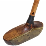 Slazenger Travis Schenectady Brass Face Center Shafted Wood Head Mallet Putter w/Owners Initials