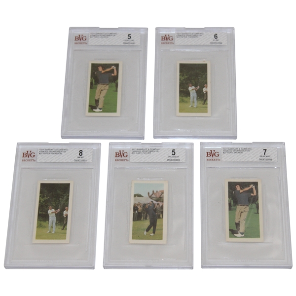 Five (5) 1971 Barratt & Company Famous Sportsmen Uk Golf Cards BVG