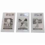 Three (3) 1992 Famous Golfers Of The 40s & 50s Prototypes Golf Cards BVG