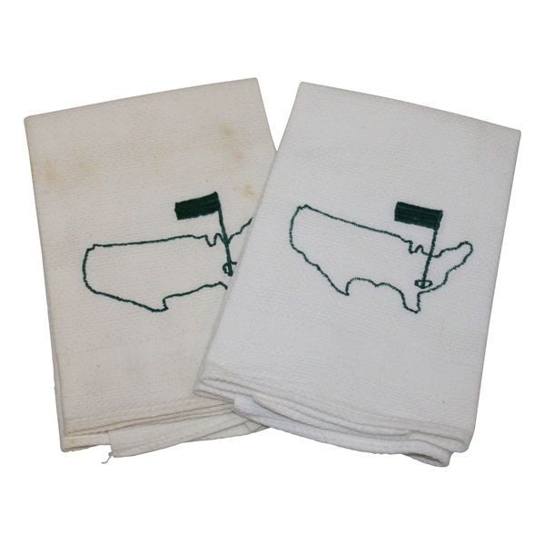 Pair of Vintage Augusta National Golf Club Logo Cotton Hand Towels