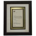 Jack Nicklaus Signed 1987 Letter to MaGregor Distributer - Framed