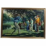 A Golf Tournament 1950’s Original Oil Painting On Canvas by Arthur Sarnoff