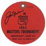 Jack Nicklaus Signed 1963 Masters Tournament Wednesday Ticket #1335 JSA ALOA