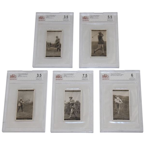 Five (5) 1927 Churchmans Famous Golfers Golf Cards BVG