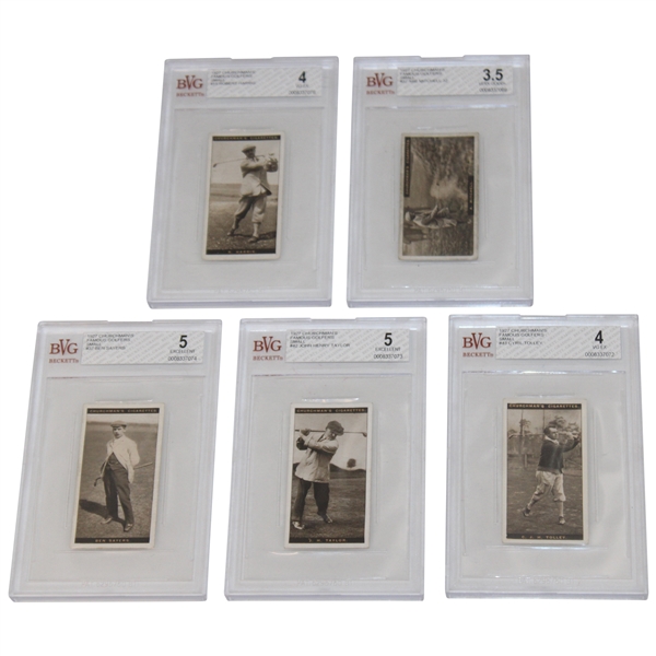 Five (5) 1927 Churchmans Famous Golfers Golf Cards BVG