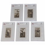 Five (5) 1927 Churchmans Famous Golfers Golf Cards BVG