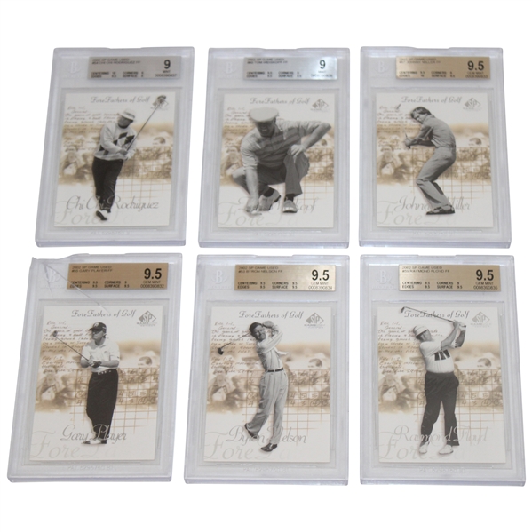 Six (6) 2002 SP Game Used Golf Cards BVG