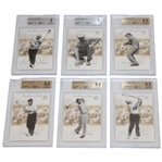 Six (6) 2002 SP Game Used Golf Cards BVG