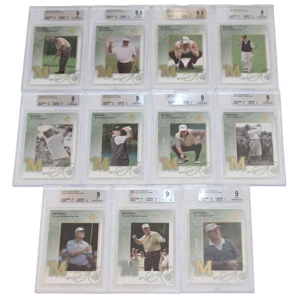 Eleven (11) 2002 Sp Authentic Major & Masters Golf Cards BVG