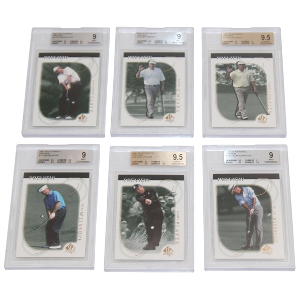 Six (6) 2001 Sp Authentic Preview Golf Cards Beckett