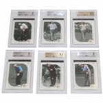 Six (6) 2001 Sp Authentic Preview Golf Cards Beckett