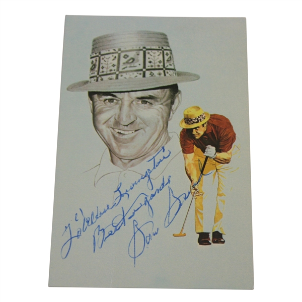 Sam Snead Signed Side Saddle Putting Postcard - Personalized JSA #PP71864