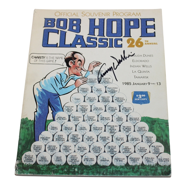 Lanny Wadkins Signed 1985 Bob Hope Charity Classic Program JSA ALOA