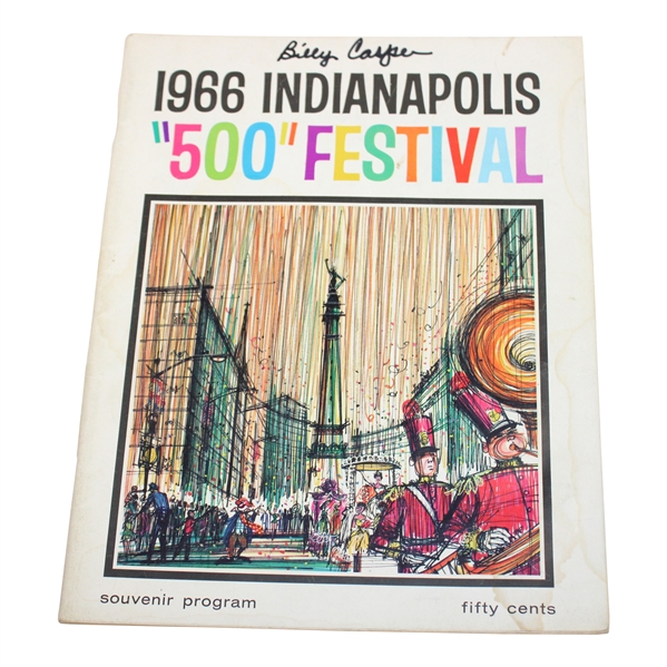 Billy Casper Signed 1966 Indianapolis 500 Festival Program JSA ALOA