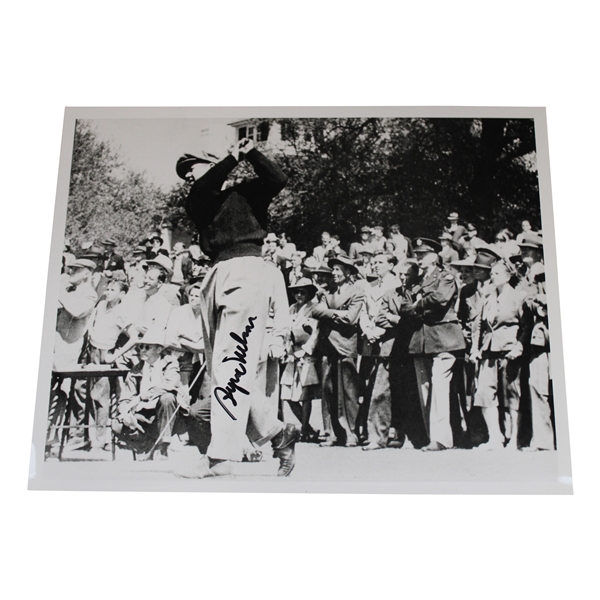 Byron Nelson Signed Signed Post-Swing B&W Photo JSA ALOA