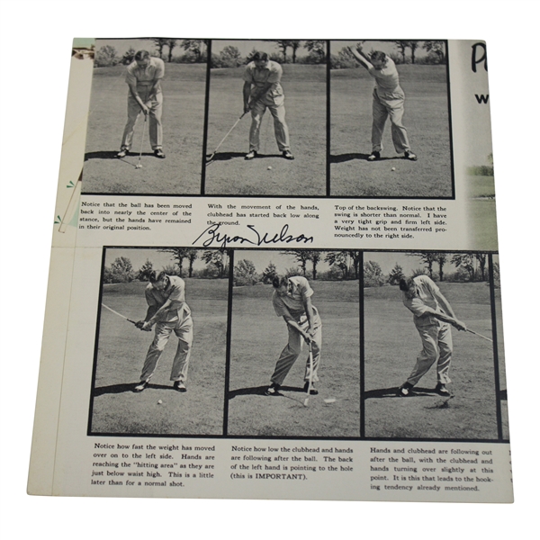 Byron Nelson Signed Punch Shot Off Fairway With Long Iron Article Pamphlet JSA ALOA