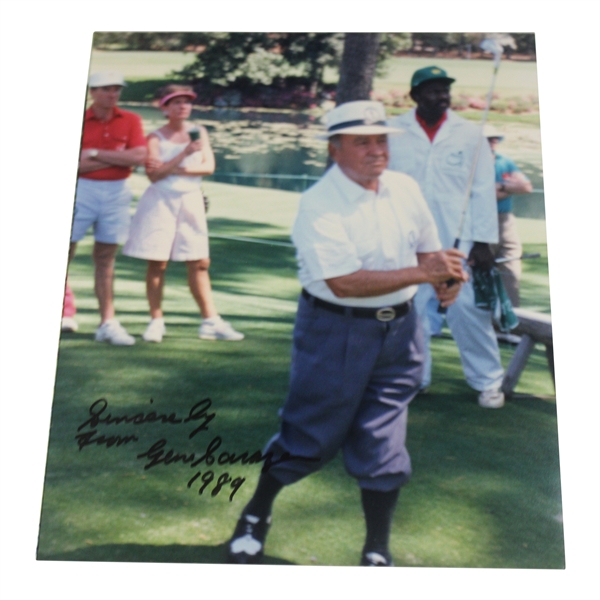 Gene Sarazen Signed Masters Tournament Follow-Through Original Photo - Dated 1989 Photo JSA ALOA