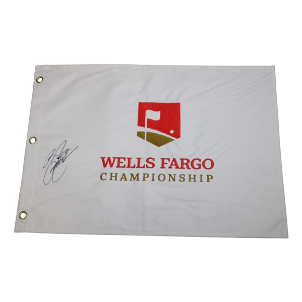 Rickie Fowler Signed Wells Fargo Championship Embroidered Flag JSA ALOA