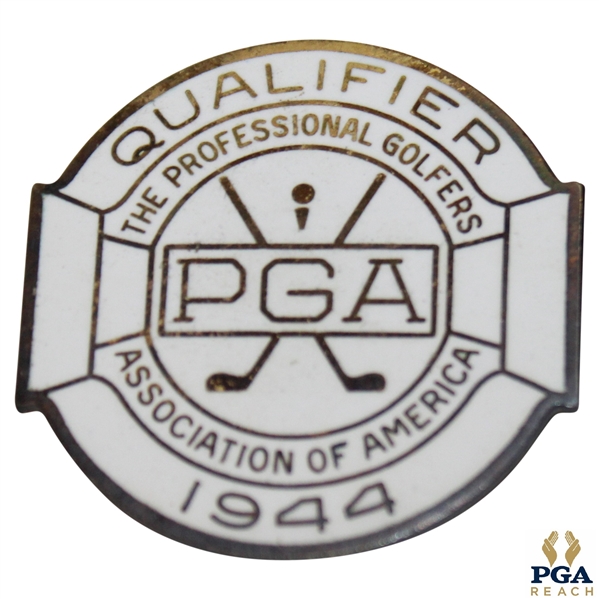 1944 PGA Championship at Manito G&CC Contestant Badge - Bob Hamilton Winner