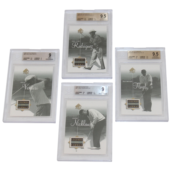 Four (4) 2002 SP Authentic Legends Of The Fairway Golf Cards BGS