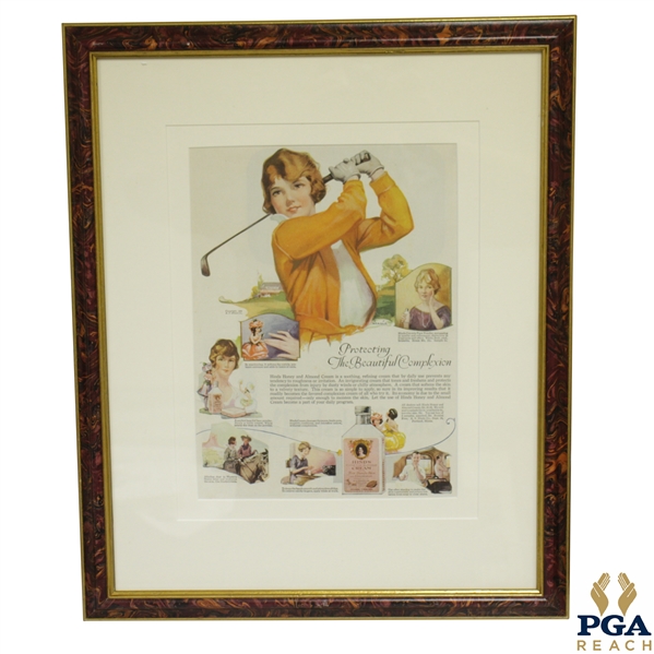 Hinds Cream Advertisement featuring Lady Golfers Framed Presentation