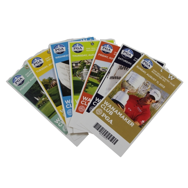 2013 PGA Championship at Oak Hill CC Complete Mon--Sunday Ticket Set - Jason Dufner Winner