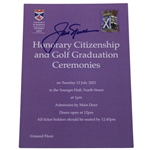 Jack Nicklaus Signed St Andrews Honorary Citizenship Award & Graduation Ceremonies Ticket JSA ALOA