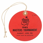 1962 Masters Tournament Sunday Fourth Rd Ticket #2740 - Arnold Palmer Winner