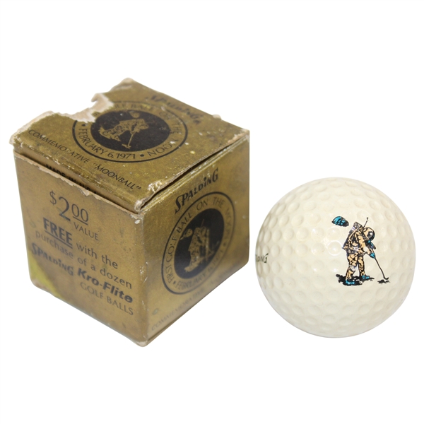 1971 Unused Spalding Golf Ball On The Moon W/ Box