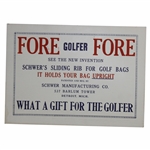 1930’s ‘Fore Golfer Fore Golf Stand Bag Advertisement Broadside Display 10” x 14”