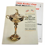 1965 Ryder Cup at Royal Birkdale Golf Club Official Program w/Daily Draw Sheet