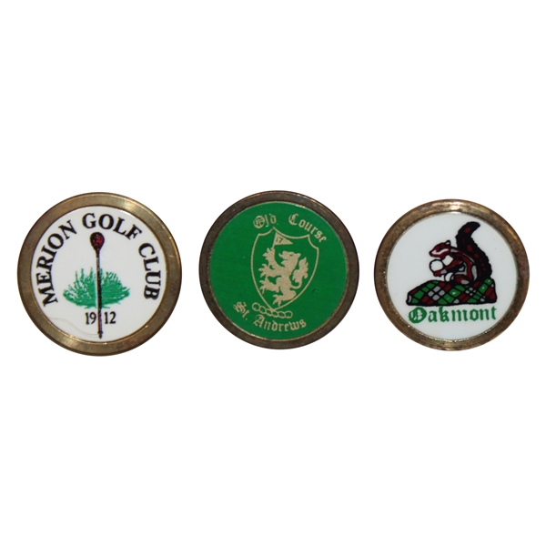 Merion, Oakmont, St. Andrews Old Course Vintage Ball Markers